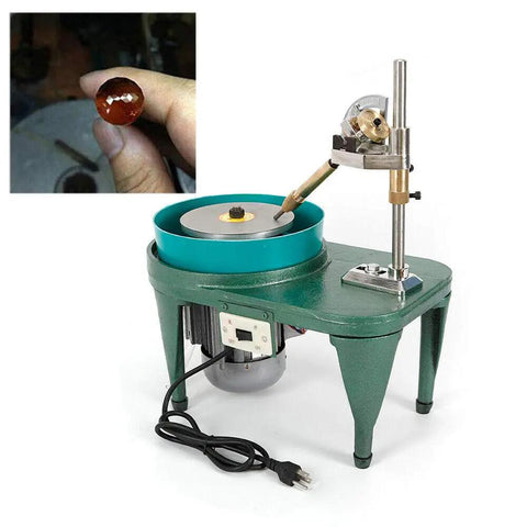 Gem Faceting Machine For Jewelry Making 110V Rock Bench Polisher And Grinding Lathe Tool Pro Grade Compact 6 Inch Polishing Disc