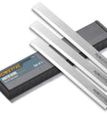 Pro Grade 6 1/8 Inch Jointer Replacement Knives For Craftsman Woodworking Set of Three steel blades with protective case.