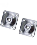 Top Shelf Sofa Leg Brackets 6 Pack Heavy Duty Iron Mounting Plates For Couch Height Risers two silver square iron mounting plates.