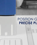 Close-up of pre inked office approval stamp showing position guides for precise placement, ideal for Zero Sweat Paperwork Processing With This Dead Simple Pre Inked Office Approval Stamp That Delivers Sharp Red And Blue Impressions Through A Tight Flip Top Design For Effortless Daily Business Tasks.