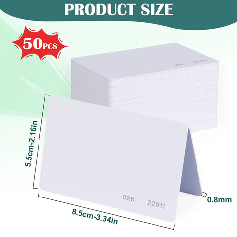 Writable 26-Bit CR80 Proximity RFID Cards 125KHz Weigand Prox Blank ISOProx set of 50 showing card dimensions