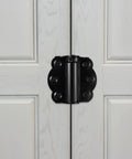 Black hinge on white cabinet from Self Closing Door Hinges Kit 3 Pack With 18 Screws Includes 2 Non Adjustable And 1 Adjustable Hinge