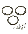 Three piece black bike chain guards set for road and mountain bikes durable plastic sprocket protector cover with screws