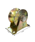 Heavy Duty U Groove Gate Casters 2 Inch Steel Gate Wheels Bearing 660 Lbs Per Wheel Rigid Track Rollers side view with dimensions
