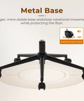 Metal base of Swivel Criss Cross Legged Office Chair With Wheels For Home Office And Vanity Wide Armless Desk Chair Height Adjustable Cozy