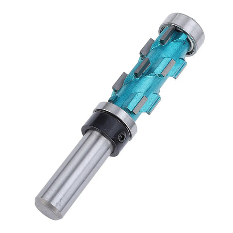 Premium Spiral Flush Trim Router Bit With Double Bearings, Carbide Cutter For Smooth Woodworking And Precise Edge Trimming, 1/2 Inch Shank 3/4 Inch Diameter, Perfect DIY Tool, close-up view.