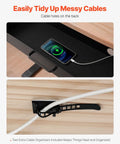 Heavy Duty Under Desk Drawer Slide Out Smooth Glide Hidden Counter Storage For Office And Home Sit Stand Workstation Slick Black Metal with cable organization features.