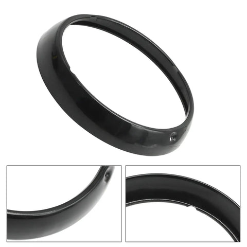 Black 7 Inch Headlamp Trim Ring Cover Replacement For Harley-Davidson Touring Electra Glide Street Glide Road King Tri Glide FLHT FLH