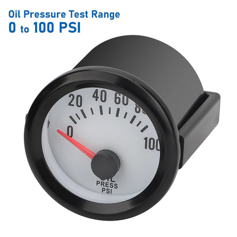 Linkstyle oil pressure gauge, 2-inch (52mm) black housing with sensor, 0–100 PSI for car/truck/boat