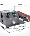 Tough As Nails 350W Wet And Dry Bench Sander With Rock Solid Steel Frame features LCD display, speed knob, and adjustable grinding arm.