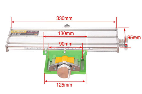 Heavy Duty Milling Machine Work Table Cross Slide For Bench Drill With Adjustable X Y Axis 330 By 95 Millimeters top view