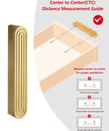 Five Pack Gold Cabinet Pulls With 3 Inch Hole Center Brushed Brass Finish installation guide and profile detail