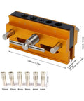 Self Centering Doweling Jig Kit For Precise Hole Drilling In Wood Adjustable Width Woodworking Guide with six bushings