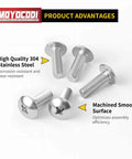Truss Head Phillips Drive Machine Screws M4 X 10mm 50 Pack Fully Threaded Metric Bolts 304 Stainless Steel 18 8 Bright Finish
