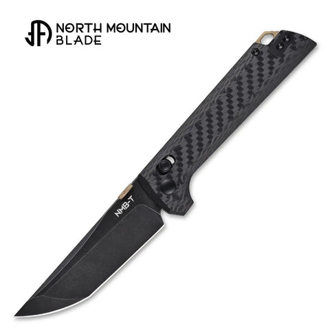 Chop2 Folding EDC Knife With Crossbar Lock 3.54 Inch D2 Tanto Blade And Carbon Fiber Handle for Camping and Hunting