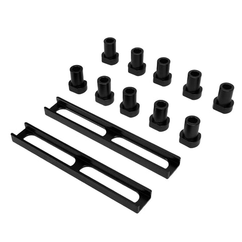 Aluminum Alloy Workbench Dog Stop Non Slip Clamping Pad For MFT Tables Woodworking Positioning Block Kit 10 Pieces With 2 Bases