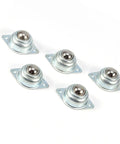 5 Pcs Zinc Plated Universal Steel Transfer Bearings With 2 Mounting Holes For Turntables, Conveyors, Electronics, And Machinery, No Fuss Install, Smooth Glide, Heavy Duty Build, Versatile Motion Components, five zinc-plated steel ball transfer bearings