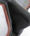 Close-up of Raptor Low Volume Freediving And Spearfishing Mask With Silicone Skirt Overmolded On The Frame showcasing lens detail