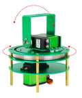 Yahboom 2-DOF servo pan-tilt kit on a green circular layered base with metal bracket and servo