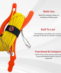 Beefy Float Line With Winder 100ft 3/16 Inch Hollow Diamond Braided Polypropylene For Boating Towing A Float Or Buoy While Spearfishing Snorkeling And Scuba Includes 2 Swivel Connectors And A Floating Line Holder