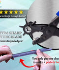 Using Pro Grade Belt Hole Punch Set With Ruler And Awl For Leather Craft Watch Straps And Bag Straps Fabric Eyelets Easy Belt Sizing