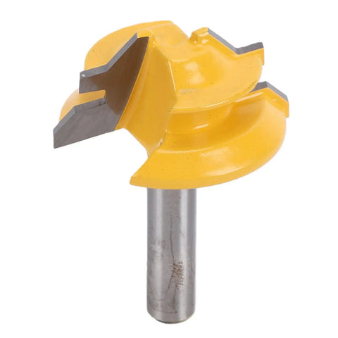 Lock Miter Router Bit For 45 Degree Wood Joinery Cut With Sturdy Alloy Build, showcasing durable design for precise cuts.