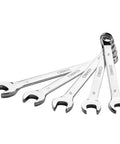 Chrome wrenches from All In One 258 Piece Tool Kit With Rolling Tool Box And Socket Wrench Set Portable Mechanic Case.