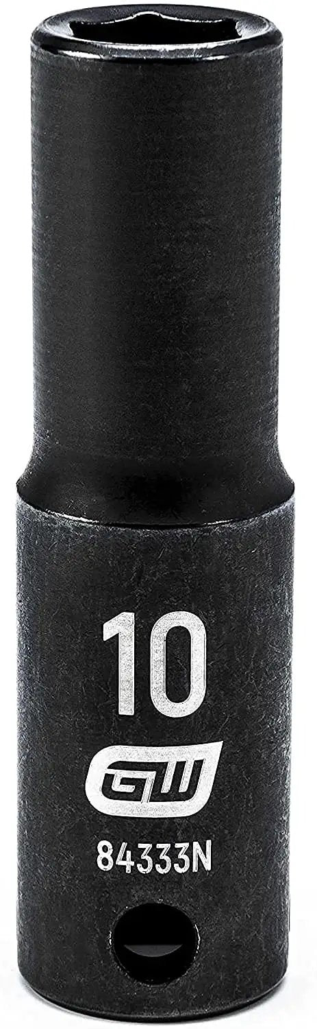 Deep impact socket from 44 Piece 3/8 Inch Drive 6 Point Socket Set With Standard And Deep Impact Sockets In SAE And Metric Sizes For Auto Shop Jobs