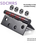 Four 4x4-inch black door hinges with ball bearing pins and square corners; durable for residential/commercial doors.
