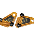 Heavy Duty Double Feather Board For Router Table Saws featuring dual clamps, yellow and black, for stable routing and dado cuts.