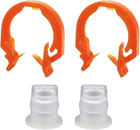Jeep Transfer Case Shift Cable Retainer Clips Kit 4 Pack With Shifter Linkage Bushings 68018106AA 68064273AB Replacement For Wrangler JK Patriot Compass Caliber 2007 2018, orange clips and white bushings