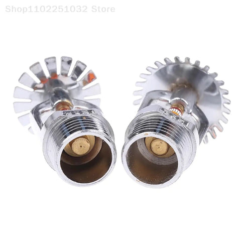 One Piece Heavy Duty Hidden Fire Sprinkler Head Pendent Design With 57 Degree Thermal Activation For Top Shelf Fire Suppression System Coverage And Pro Grade Ceiling Safety Setup close-up view of chrome sprinkler heads.