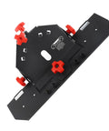 Premium 45 Degree Tile Chamfering Jig For 115 And 125 Angle Grinders Plus Built Different Desktop Stone Beveler top view with red adjustments.