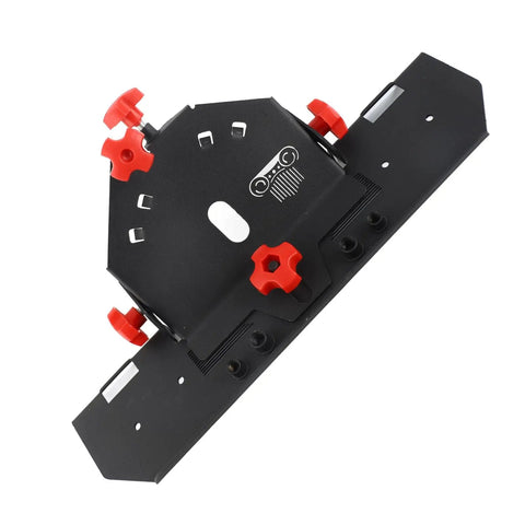 Premium 45 Degree Tile Chamfering Jig For 115 And 125 Angle Grinders Plus Built Different Desktop Stone Beveler top view with red adjustments.