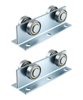 Sliding Door Hardware 100x30x29mm Heavy Duty Steel Trolley Assembly, smooth rollers for barn shed sliding doors, side view