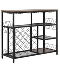 Slick Industrial Wine Rack Table Doubles As Console Table With Glass Holder And Ample Wine Storage Space To Keep Your Favorites Secure Multipurpose Floor Bar Cabinet For Kitchen Dining Room Decor Setup