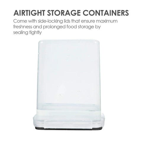 Clear airtight canister with lid from 4 Pack Big Food Storage Canisters 5.2L Airtight BPA Free Plastic For Flour Sugar Rice
