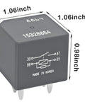 Heavy Duty 12V 40A 4 Pin SPDT Automotive Relay Pack Of 4 Replacement For AC Compressor, Starter And Fan Control, Fits Chevy Silverado, GMC, Buick And More. 1.06-inch gray relay