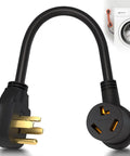 Three Prong To Four Prong Dryer Adapter Cord One And A Half Foot Flexible 30A 250V NEMA 14 30P To 10 30R Copper Wire