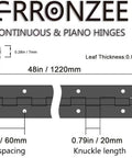Top Shelf 48 Inch Full Length Piano Hinge Solid As A Rock Stainless Steel Continuous Hinge Hardware for cabinets, detailed specifications.