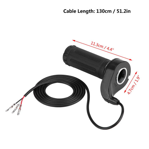 Seven Eighths Inch Full Twist Throttle For E Bikes And Electric Scooters Universal Three Wire Speed Control Accelerator Handle Grip For 24V 36V 48V 72V Bicycles Pocket Bikes Mini Chopper And Go Karts