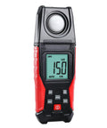 Digital Illuminance Light Meter With Backlight Lux Meter For Indoor Outdoor Use, Measures 0.1 To 200000 Lux And 0.01 To 20000 FC, Go-To Gear For Plants, Film Photography, And Lighting Setup, handheld red-black device with LCD display