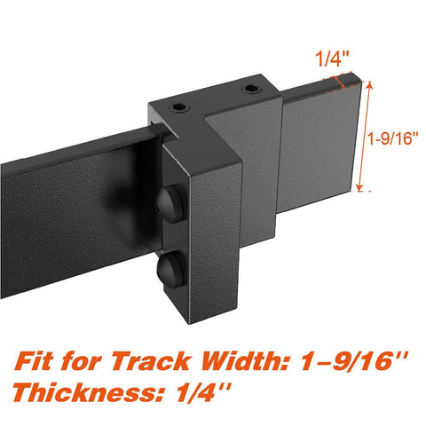 Rubber Cushioned Stopper Limit for Sliding Barn Door Track Roller Kit Fits One Point Six Inch Wide One Quarter Inch Thick Flat Track Noise Quieting Adjustable Screw In For Strong Secure Fit And Easy Repositioning