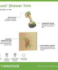 Duro Single Handle 1 Spray Shower Trim With Secondary Volume Control In Brushed Bronze Finish Pressure Balanced Style Easy Lever