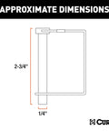 Diagram showing approximate dimensions of a trailer coupler pin: 1/4" diameter by 2-3/4" long, clear zinc finish.
