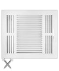 Three Way Air Supply Grille Vent Cover Diffuser For 12x10 Duct Opening White Steel With Flat Stamped Face Powder Coated Finish
