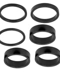 Six Piece Aluminum Bike Headset Spacer Set With 2mm 3mm 5mm And 10mm Heights For Twenty Eight Point Six Millimeter Forks One And One Eighth Inch Stems Black