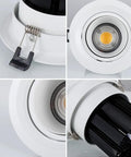 Close-up of UWYTGF 10 Pack 4.5 Inch Gimbal Led Recessed Light showing spring clip and aluminum construction.