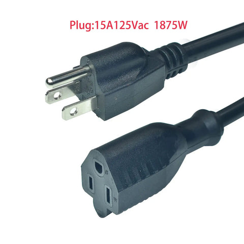 Heavy Duty 14 AWG Outdoor Extension Cord With 3 Prong Plug And Waterproof Red LED On Off Switch 16 Inch Long UL Listed Power Cable