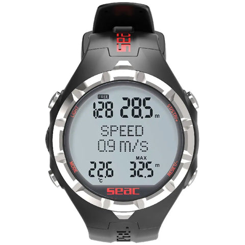 Freediving Computer With Backlit LCD Screen And Real Time Data, Logs, And Dive Metrics For Ocean Sessions, Depth, Descent And Ascent Speeds